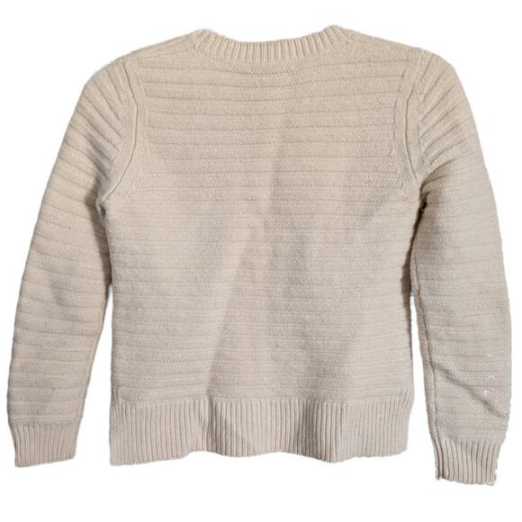 Sandro Merino Wool Cable Knit Sweater in Ivory, Size 2 - Picture 8 of 8
